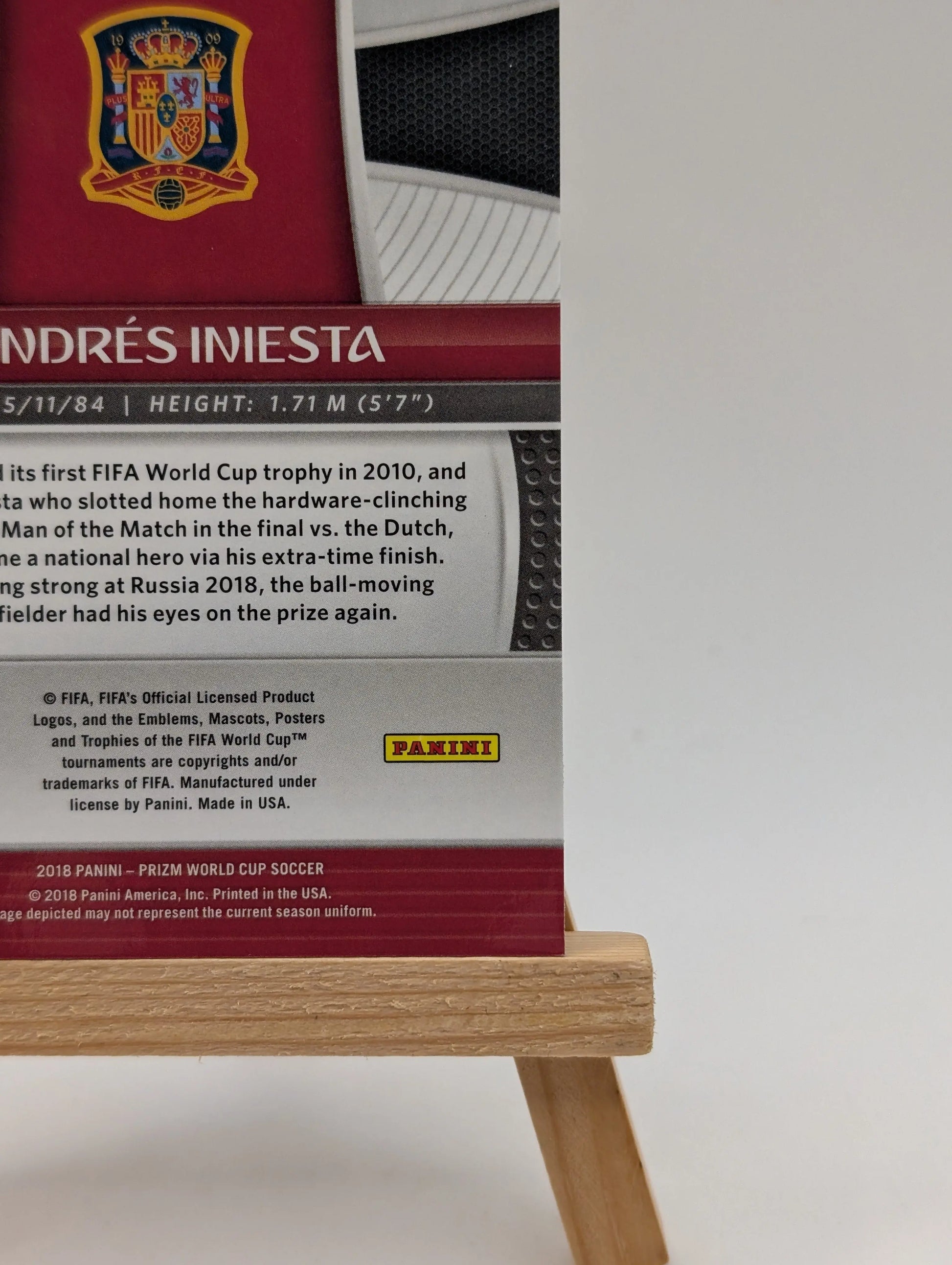 Prizm World Cup 2018 Andres Iniesta Spain Light Blue Lazer /125 FRENLY BRICKS - Open 7 Days