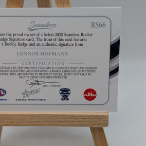 Lennox Hofmann Rookie Badge Signature Seamless Select /70 AFL 2025 Geelong FRENLY BRICKS - Open 7 Days