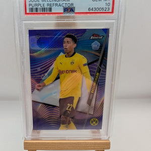 Jude Bellingham 2020 Topps Finest Rookie Card *PURPLE REFRACTOR* /250 PSA 10 FRENLY BRICKS - Open 7 Days