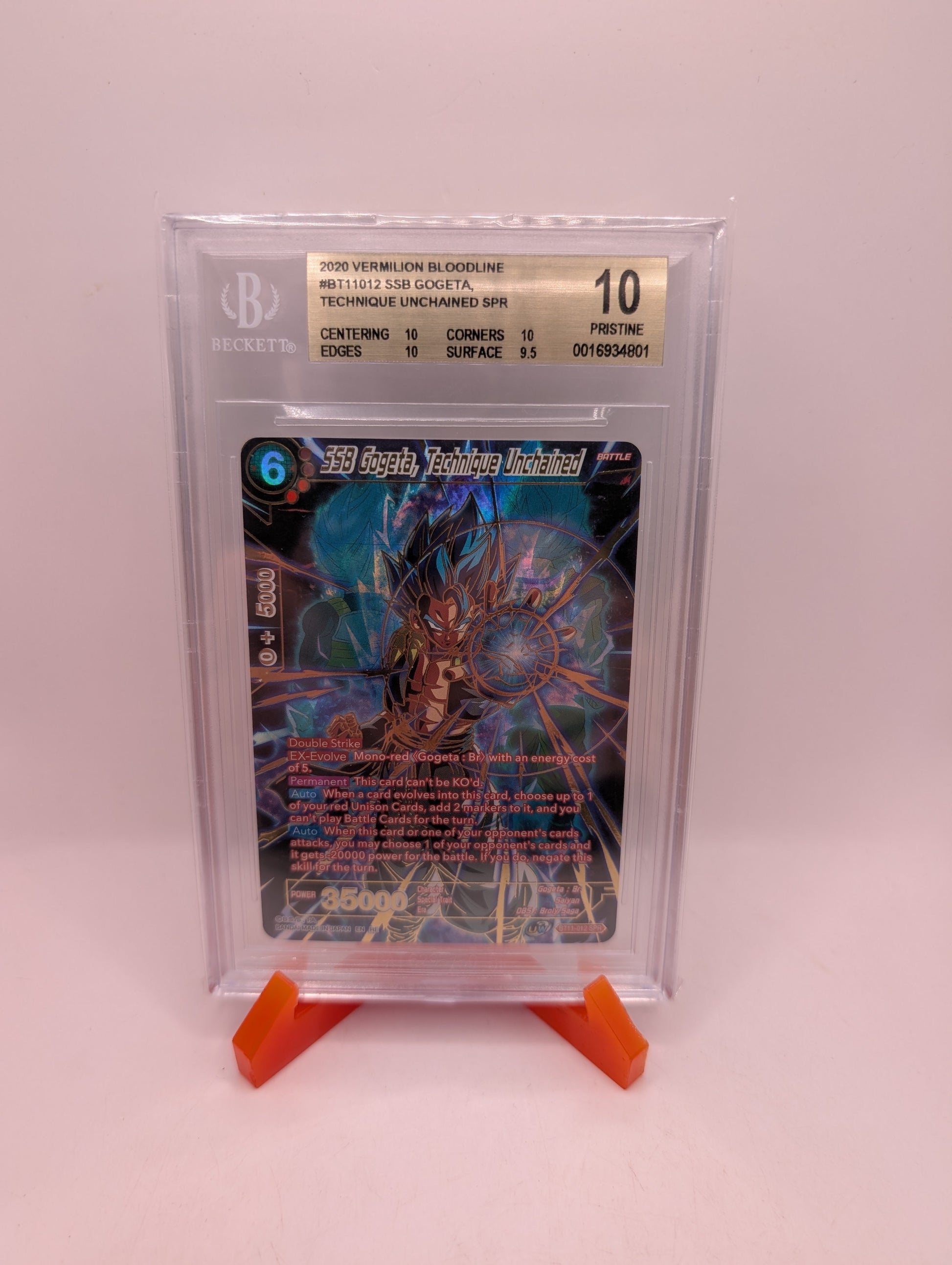 Dragon Ball Super SSB Gogeta,Technique Unchained BT11-012 SPR BGS 10 FRENLY BRICKS - Open 7 Days