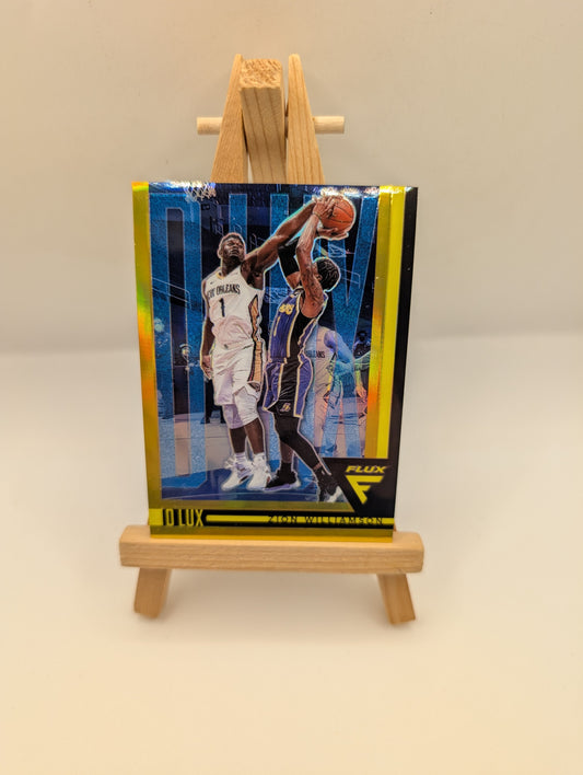 2020-21 Panini Flux #1 D Lux Zion Williamson Gold Prizm /10 Pelicans FRENLY BRICKS - Open 7 Days