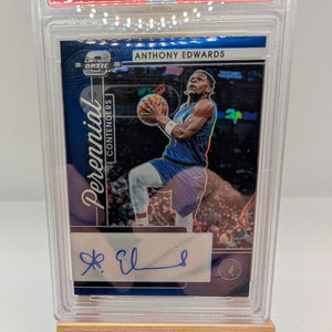 2021-22 Contenders Optic Perennial Contenders Autograph Blue Anthony Edwards /75 PSA 8 FRENLY BRICKS - Open 7 Days