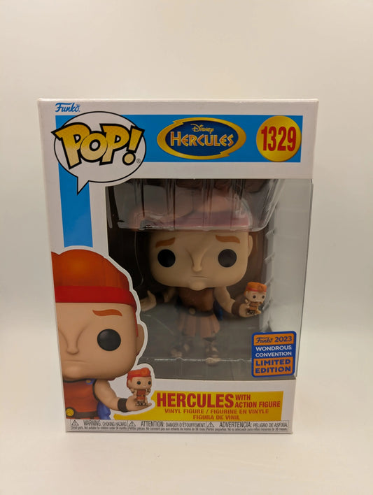 Funko Pop! Vinyl #1329 Disney Hercules with Action Figure WONDERCON 2023 FRENLY BRICKS - Open 7 Days