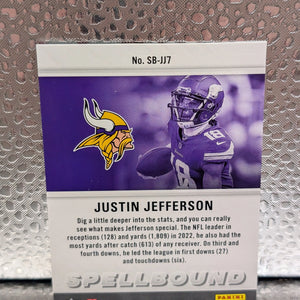 2023 Panini Elite Football SB-JJ1 Justin Jefferson Spellbounf Red 1/75 Letter J FRENLY BRICKS - Open 7 Days