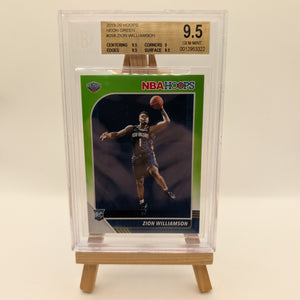 ZION WILLIAMSON #258
2019 PANINI HOOPS Neon Green BGS 9.5 Rookie FRENLY BRICKS - Open 7 Days