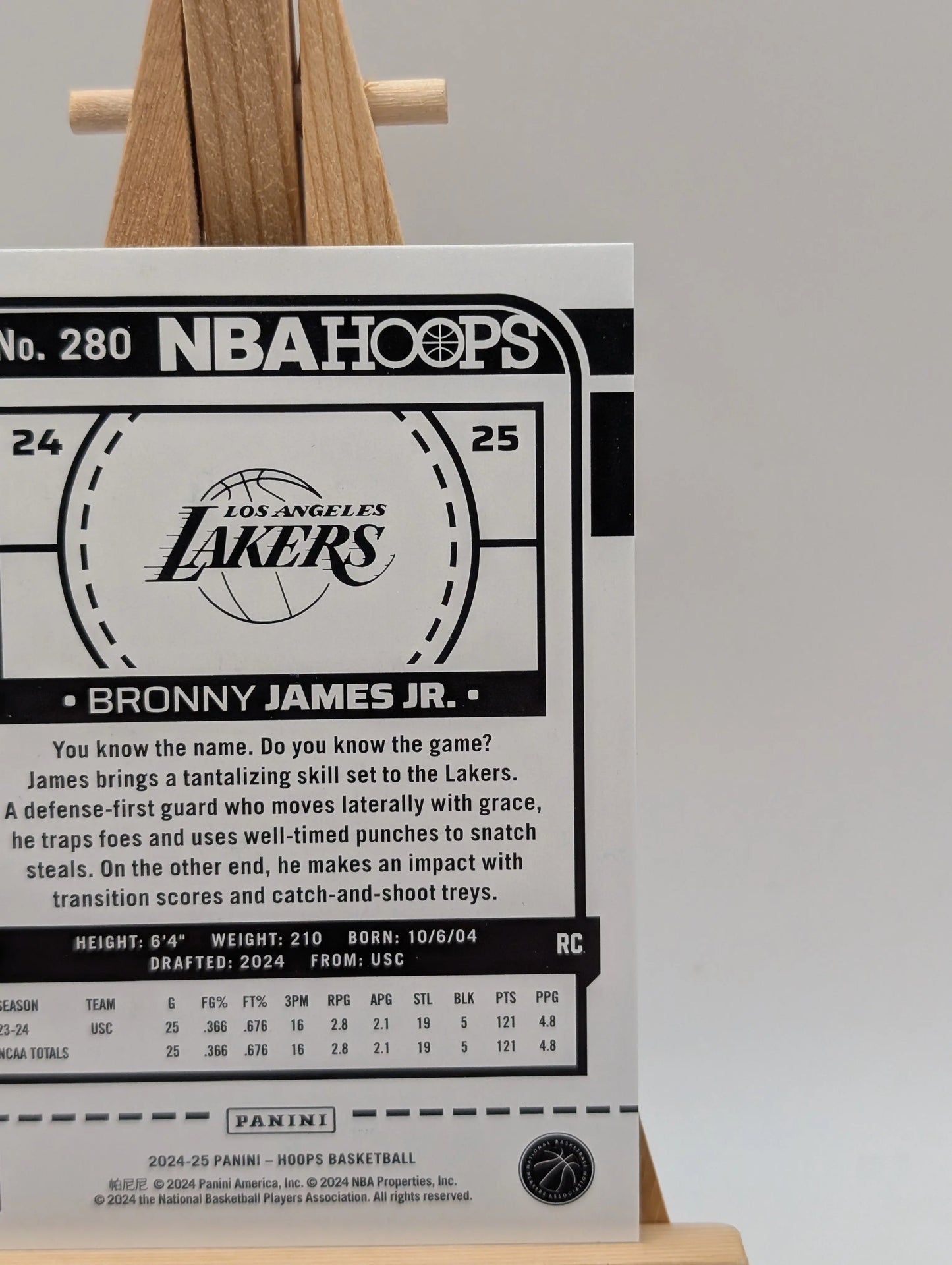2024-25 BRONNY JAMES JR /99 PANINI HOOPS ROOKIE RC #280 FRENLY BRICKS - Open 7 Days