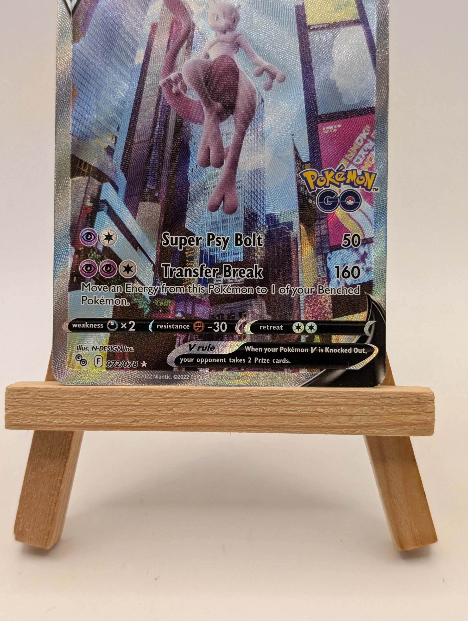 Mewtwo V - Pokemon GO FULL ALT ART Holo Foil Ultra Rare #072/078 FRENLY BRICKS - Open 7 Days