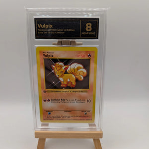 GRADED 8 VULPIX 68/102 1st Edition Shadowless Base Set 1999 - Pokemon Card FRENLY BRICKS - Open 7 Days