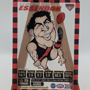 2007 AFL Teamcoach Trading Card Star Wild SW5 Scott Lucas (Essendon). FRENLY BRICKS - Open 7 Days