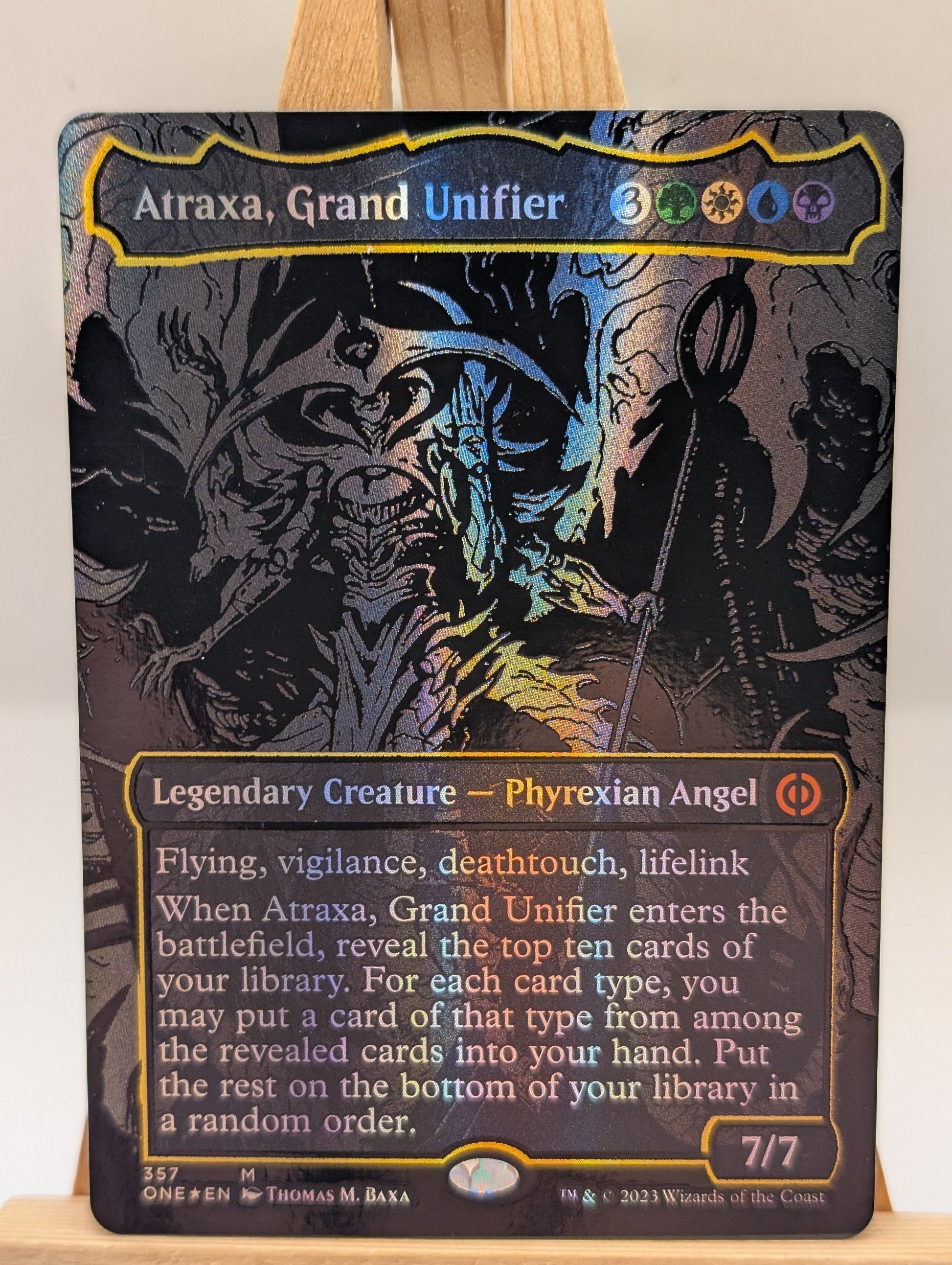 Atraxa, Grand Unifier [Oil Slick Raised Foil] | Phyrexia: All Will Be One MTG 357 FRENLY BRICKS - Open 7 Days