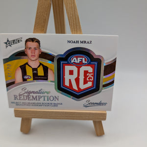 Noah Mraz Rookie Badge Signature Redemption Seamless AFL Select  /70 FRENLY BRICKS - Open 7 Days