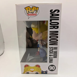 Funko Pop Sailor Moon w/ Moon Stick & Luna #90 FRENLY BRICKS - Open 7 Days