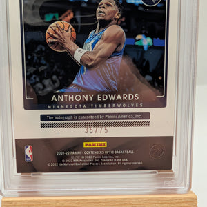 2021-22 Contenders Optic Perennial Contenders Autograph Blue Anthony Edwards /75 PSA 8 FRENLY BRICKS - Open 7 Days