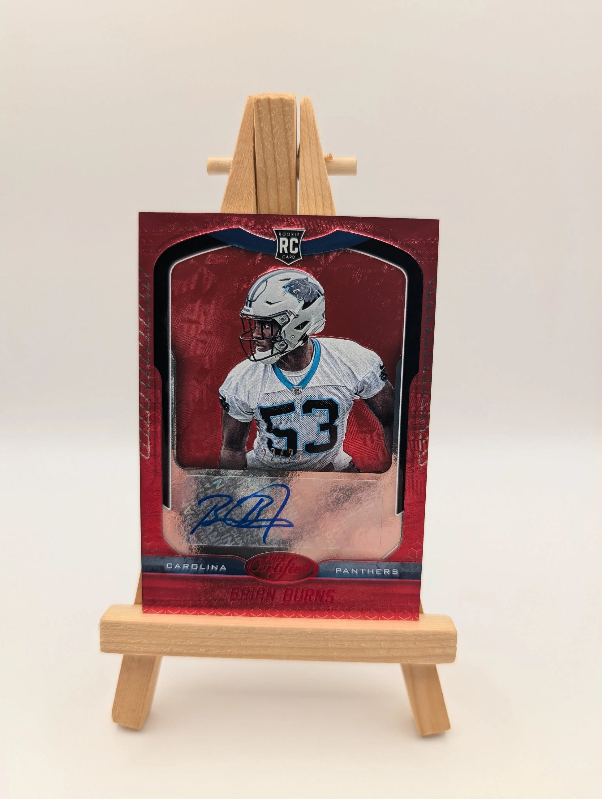 2019 Panini Certified Brian Burns Auto #/25 Rookie Autograph RC #139 Red FRENLY BRICKS - Open 7 Days