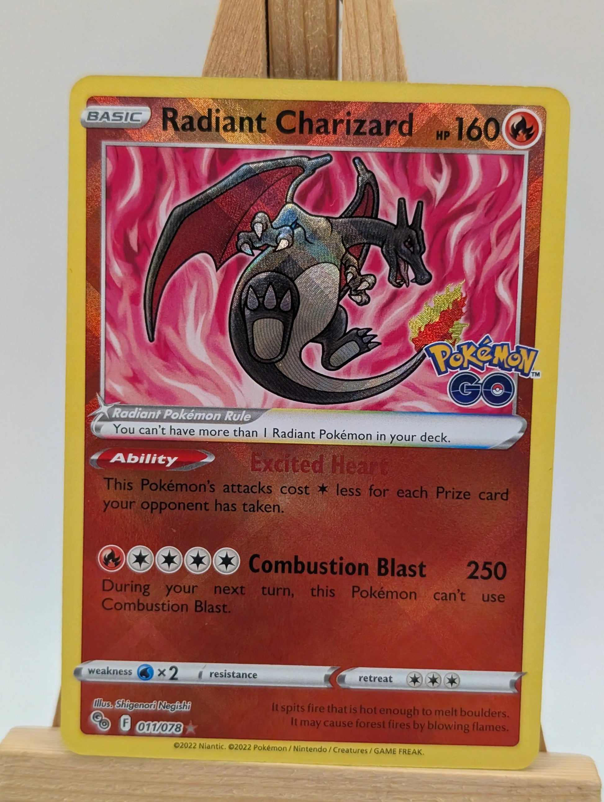 Radiant Charizard 011/078 Radiant Rare Pokemon GO Pokemon FRENLY BRICKS - Open 7 Days