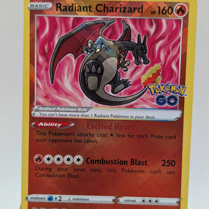 Radiant Charizard 011/078 Radiant Rare Pokemon GO Pokemon FRENLY BRICKS - Open 7 Days
