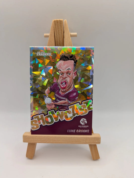 2025 NRL Traders Showcase Caricatures Gold SG08 Luke Brooks Sea Eagles FRENLY BRICKS - Open 7 Days