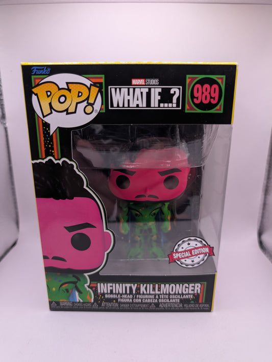 RARE Black Light Infinity Killmonger 989 Funko Pop Vinyl FRENLY BRICKS - Open 7 Days