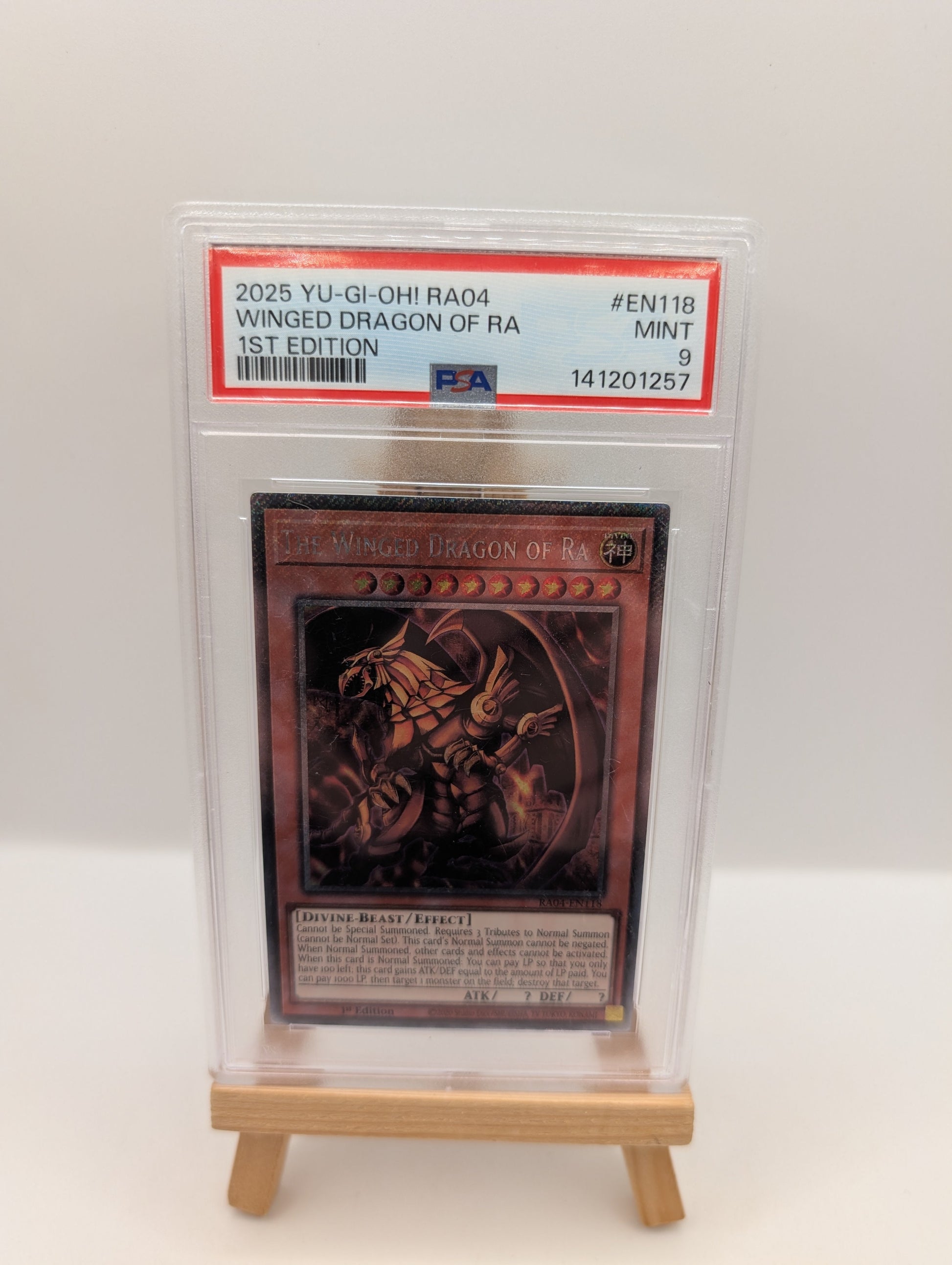 2025 YU-GI-OH! RA04-QUARTER CENTURY #EN118 WINGED DRAGON OF RA 1ST EDITION PSA 9 FRENLY BRICKS - Open 7 Days