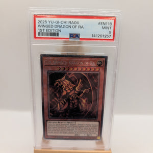 2025 YU-GI-OH! RA04-QUARTER CENTURY #EN118 WINGED DRAGON OF RA 1ST EDITION PSA 9 FRENLY BRICKS - Open 7 Days