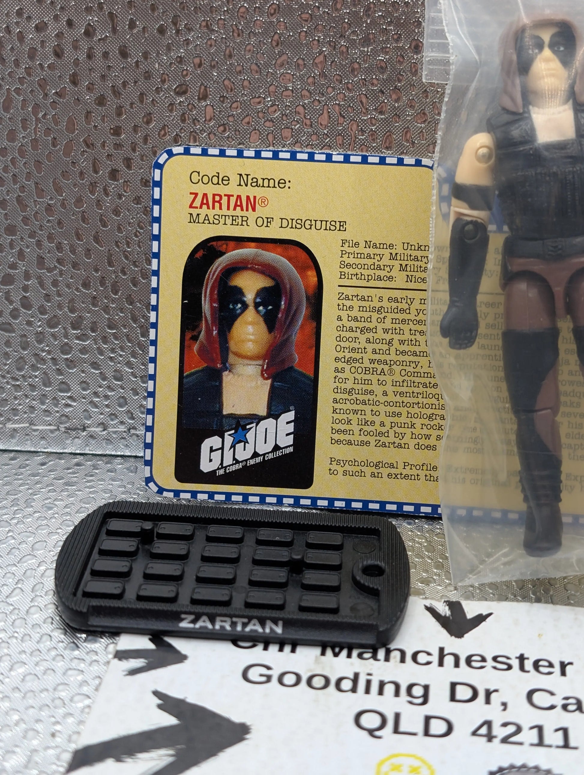 GI JOE~ 2001 ZARTAN ~ SPY EXCELLENT~ 100% complete & CARD 2000 FRENLY BRICKS - Open 7 Days