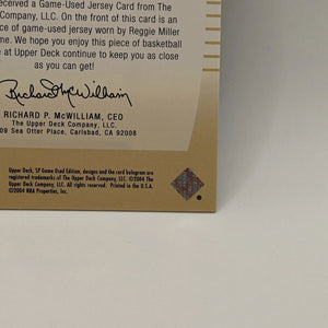 2004-05 SP Game Used Edition Basketball Authentic Fabrics Reggie Miller #AF-RM FRENLY BRICKS - Open 7 Days