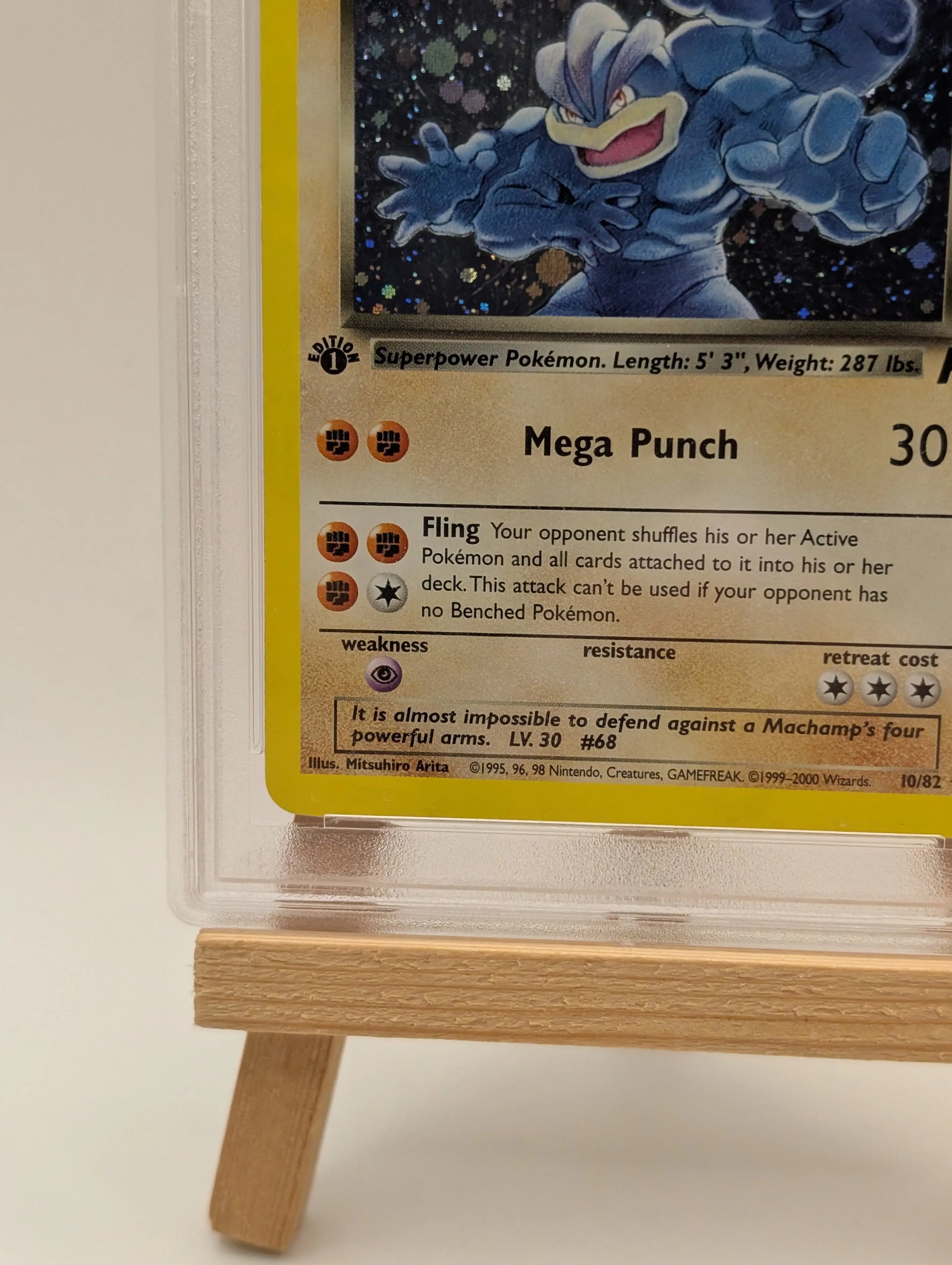 2000 POKEMON TEAM ROCKET Card DARK MACHAMP -HOLO 10/82  1ST EDITION  PSA 8 FRENLY BRICKS - Open 7 Days