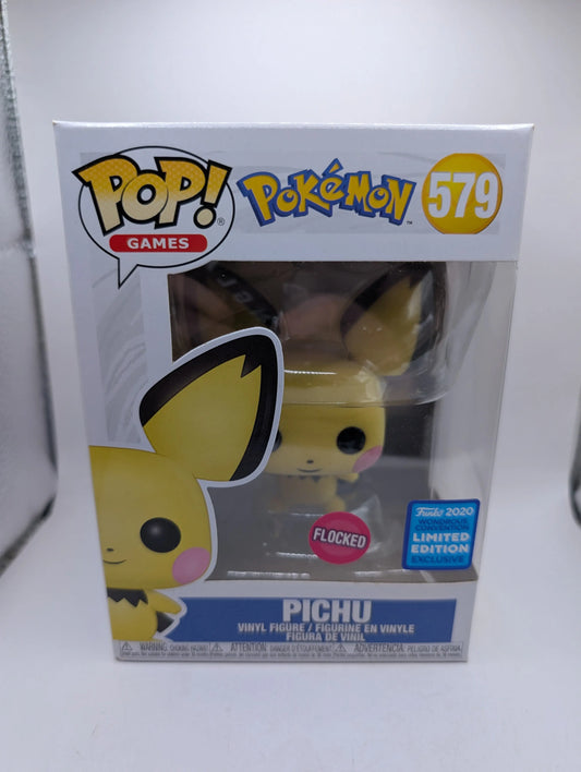 Pichu Pop 579 Flocked - Pokemon Funko Pop! Vinyl - 2020 Wonderous Conv FRENLY BRICKS - Open 7 Days