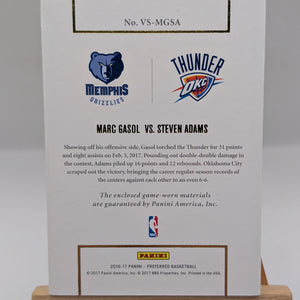 2017 Panini Preferred Marc Gasol vs Steven Adams Jersey Booklet VS-MGSA /99 FRENLY BRICKS - Open 7 Days