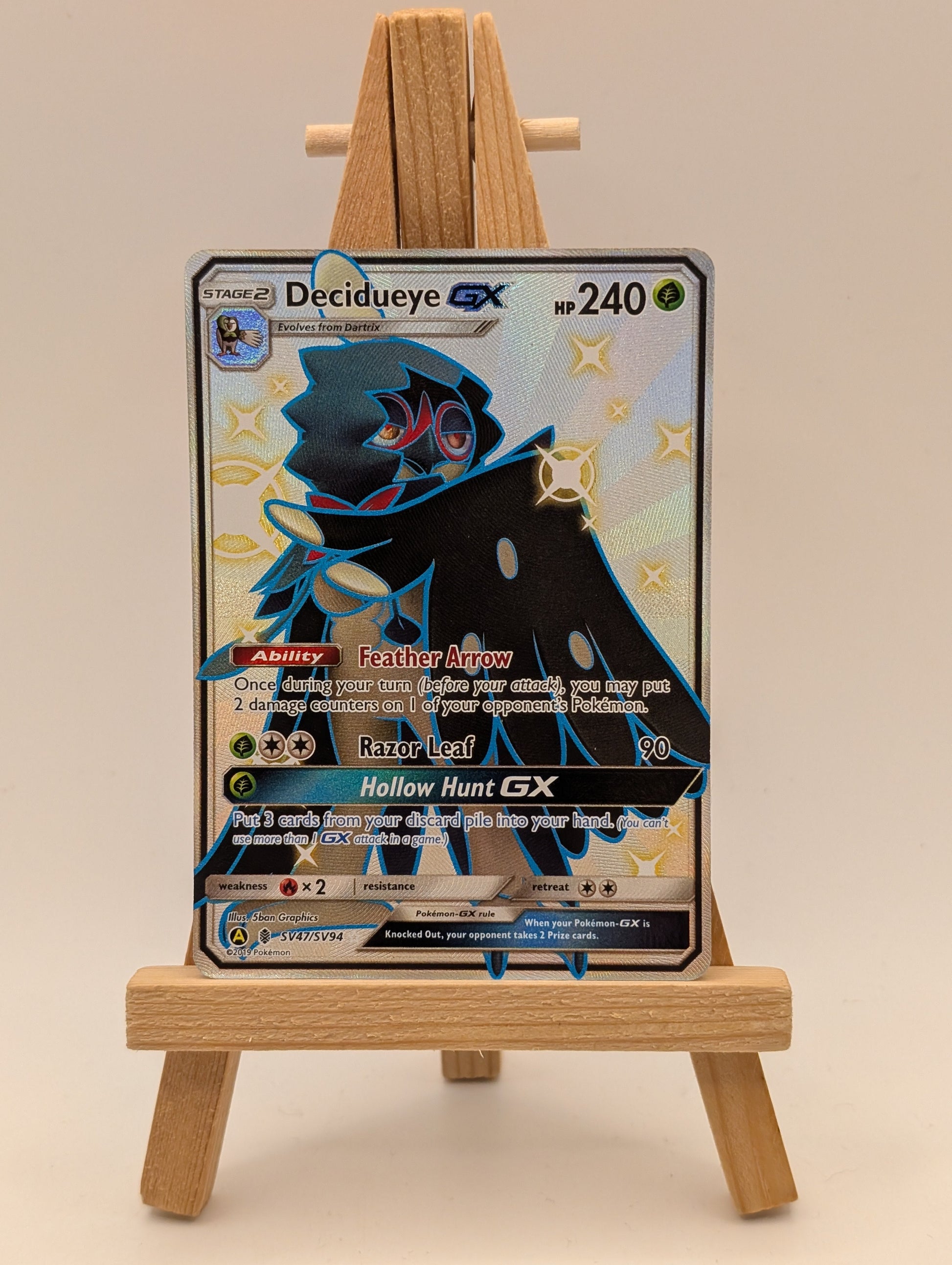 Pokémon TCG Decidueye GX Hidden Fates SV47/SV94 Holo Full Art Ultra Rare FRENLY BRICKS - Open 7 Days