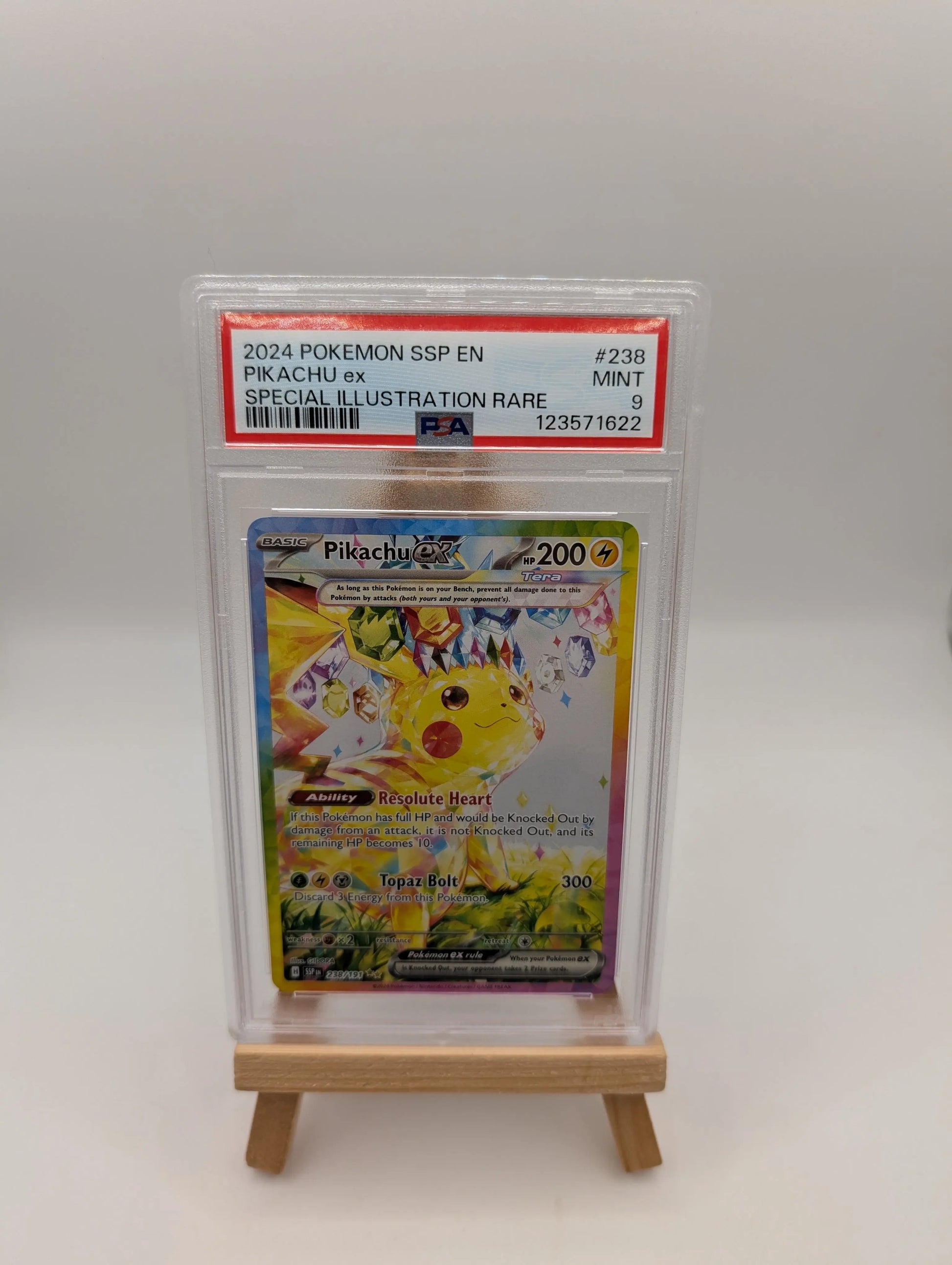 PIKACHU EX 238/191 PSA 9 SURGING SPARKS SIR POKEMON CARD ENGLISH FRENLY BRICKS - Open 7 Days