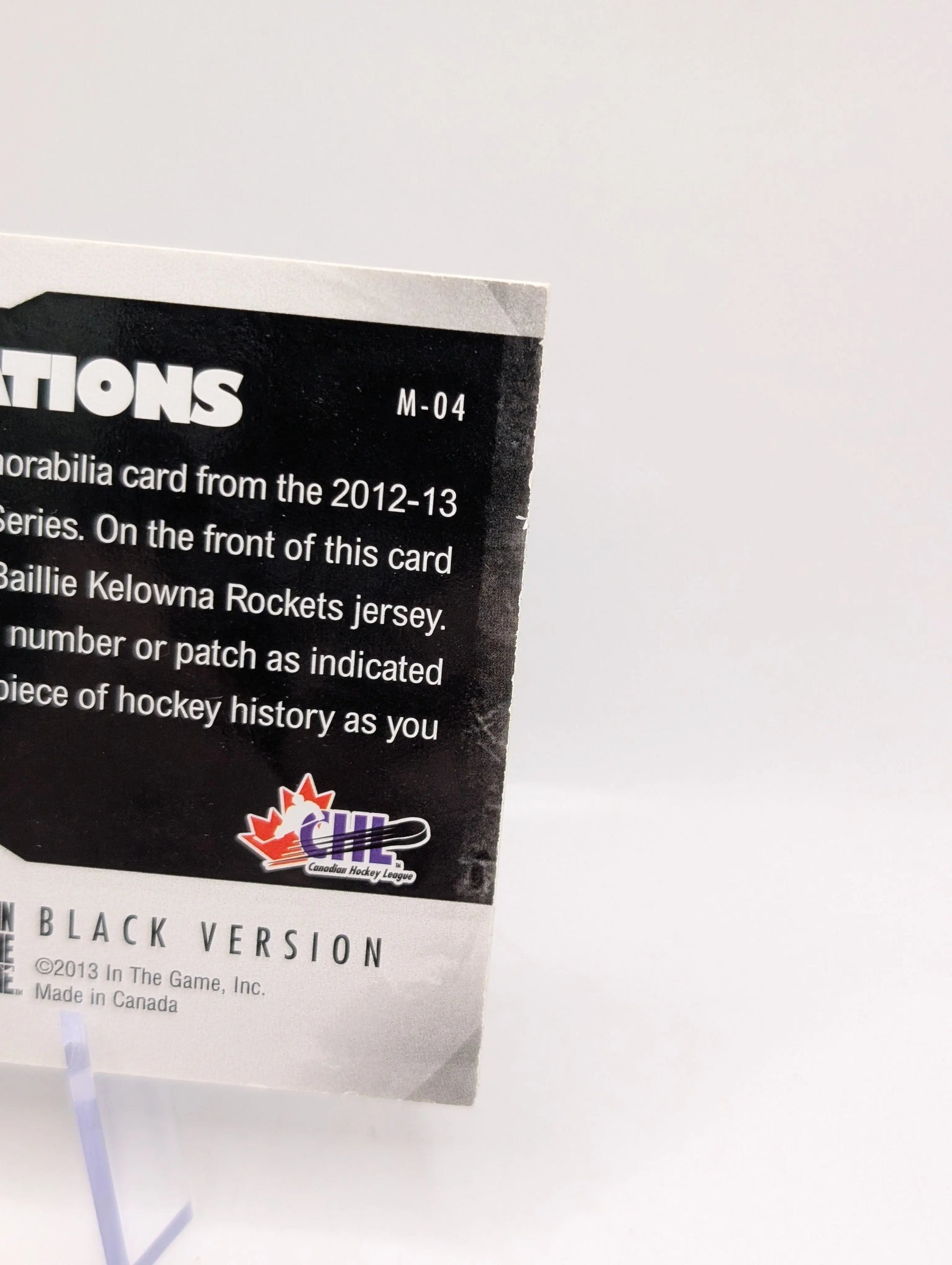 2012 ITG Heroes and Prospects Game-Used 1/1 Tyson Barrie Baillie #M-04 Rookie RC FRENLY BRICKS - Open 7 Days