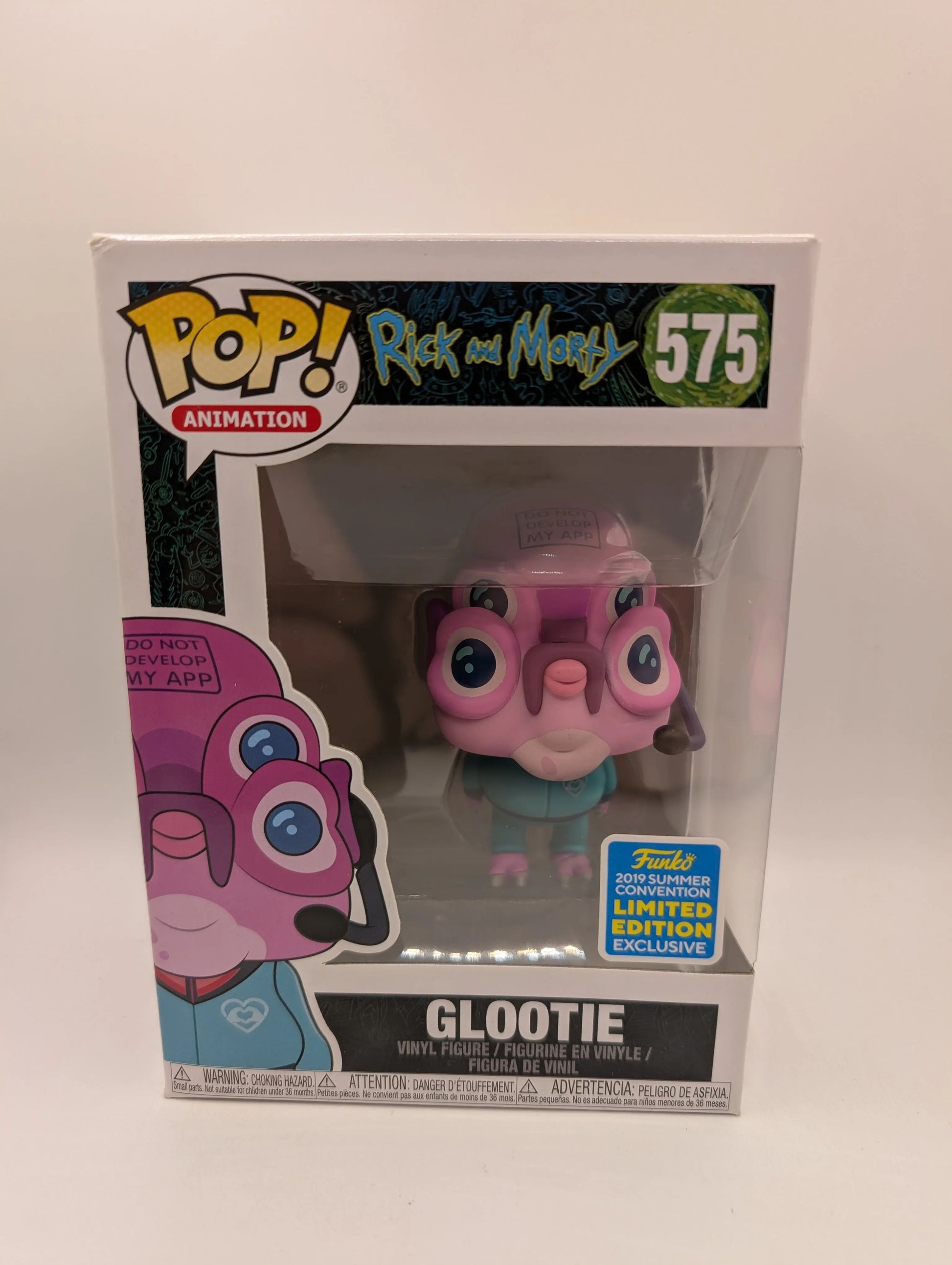 Funko Pop Rick & Morty - Glootie #575 - 2019 Summer Convention Exclusive FRENLY BRICKS - Open 7 Days