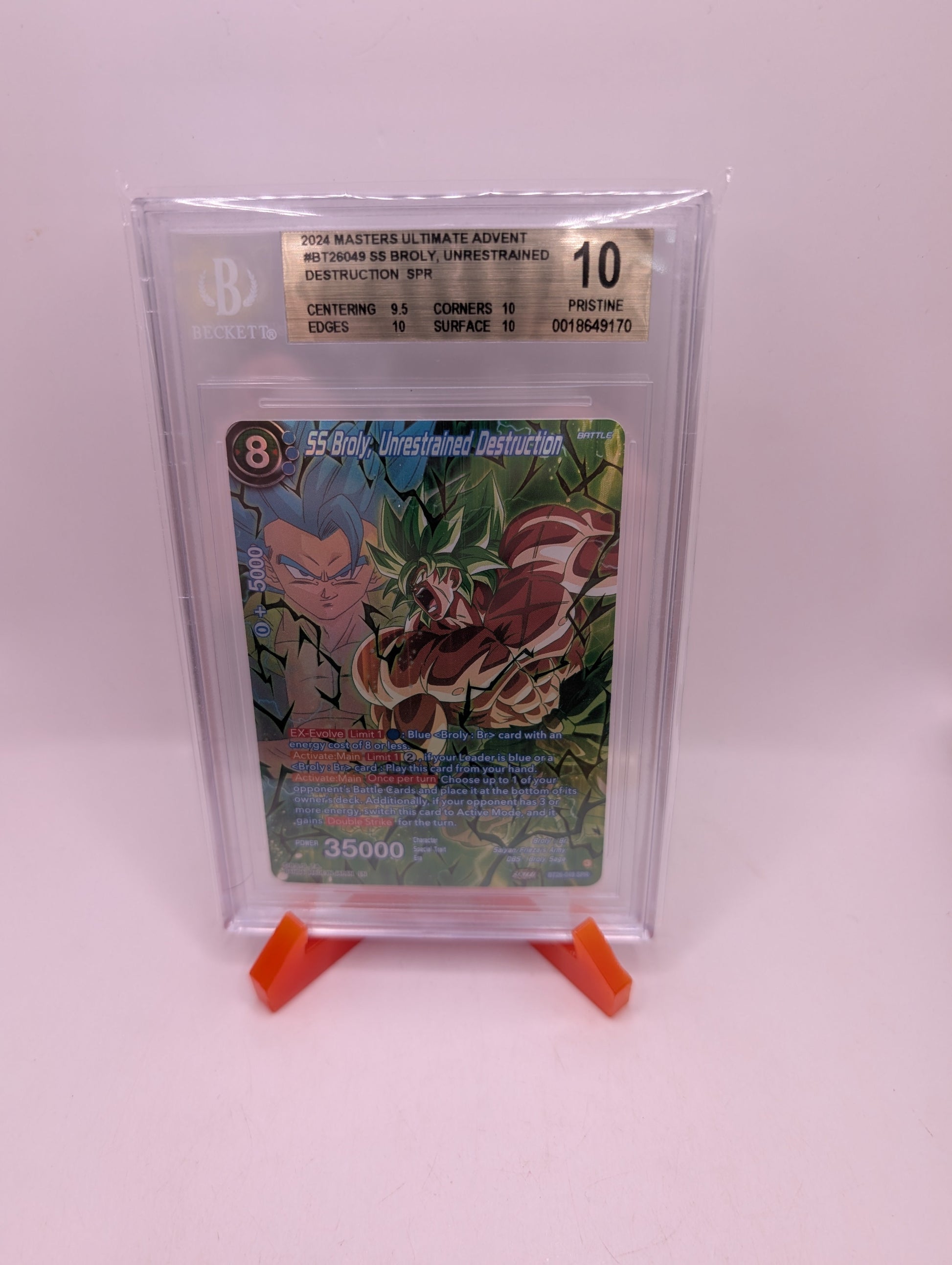 2024 DBS Masters SS Broly Unrestrained Destruction SPR #BT26-049 BGS 10 PRISTINE FRENLY BRICKS - Open 7 Days