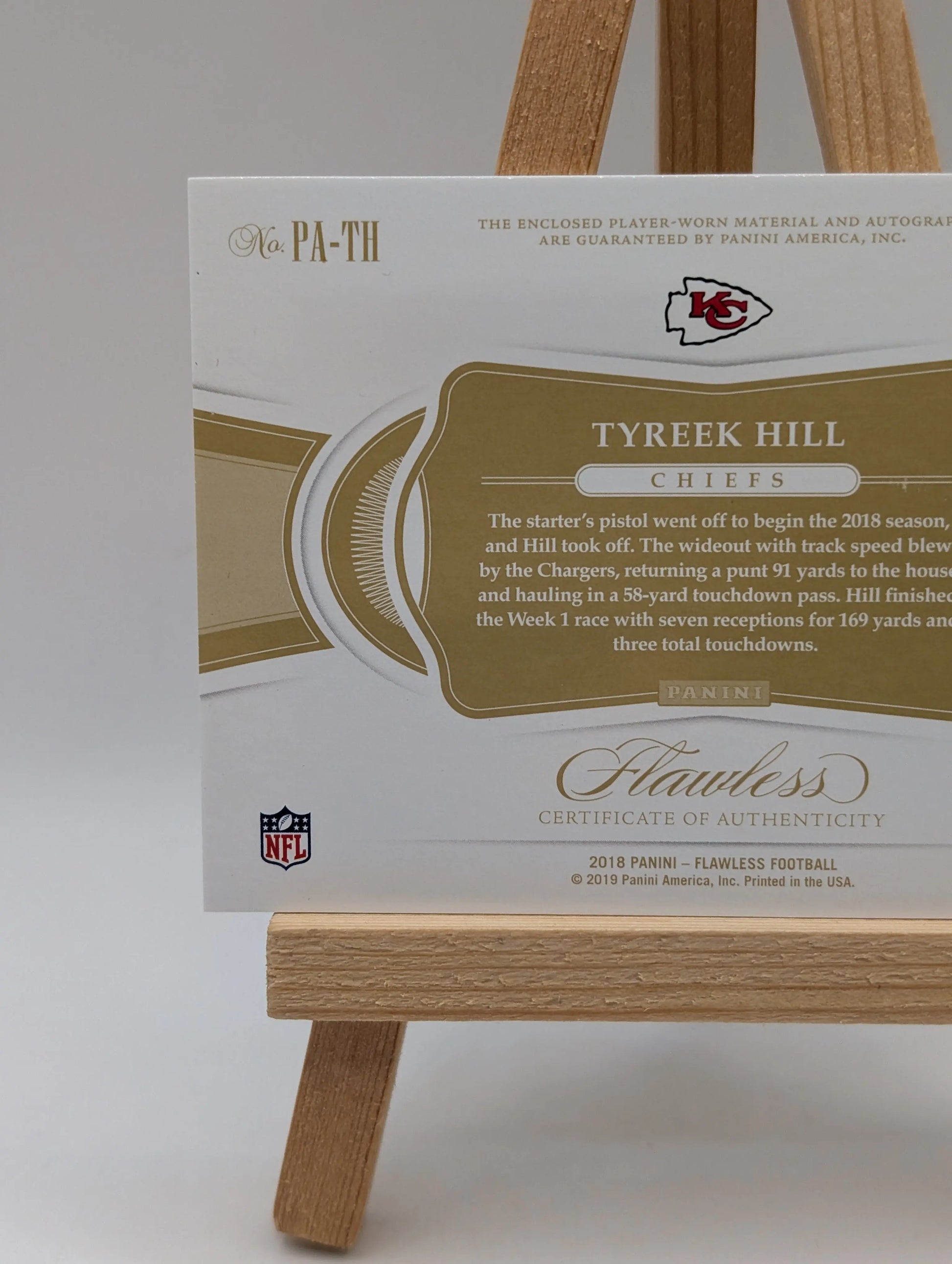 TYREEK HILL 2019 2020 Flawless Ruby Holo  3-Color Patch Auto /15 #PA-TH Chiefs FRENLY BRICKS - Open 7 Days
