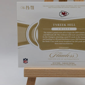 TYREEK HILL 2019 2020 Flawless Ruby Holo  3-Color Patch Auto /15 #PA-TH Chiefs FRENLY BRICKS - Open 7 Days
