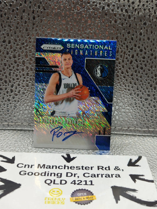 2019-20 Panini Prizm Sensational Signatures Blue Shimmer Kristaps Porzingas AUTO FRENLY BRICKS - Open 7 Days