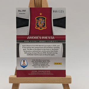 Prizm World Cup 2018 Andres Iniesta Spain Light Blue Lazer /125 FRENLY BRICKS - Open 7 Days