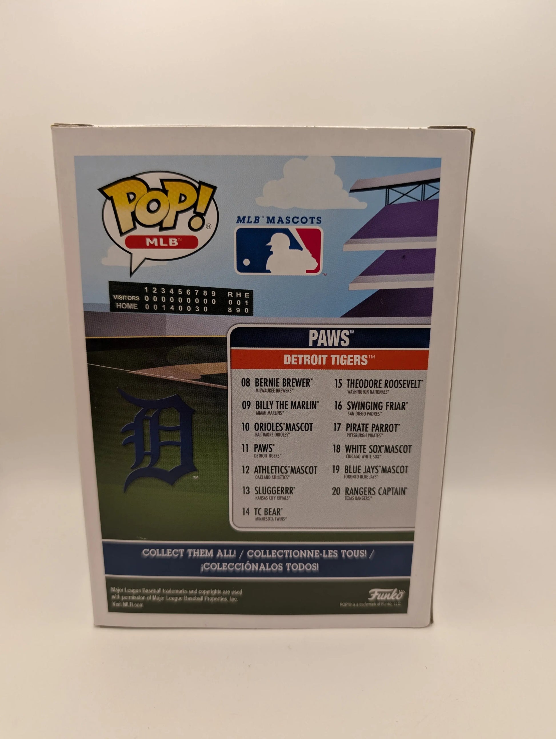PAWS #11 Funko Pop! Sports (Vaulted) Detroit Tigers MLB Baseball RARE FRENLY BRICKS - Open 7 Days