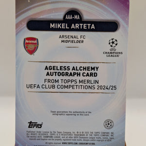 2024-25 Merlin UEFA Club Ageless Alchemy Green Refractor Mikel Arteta AUTO /99 FRENLY BRICKS - Open 7 Days