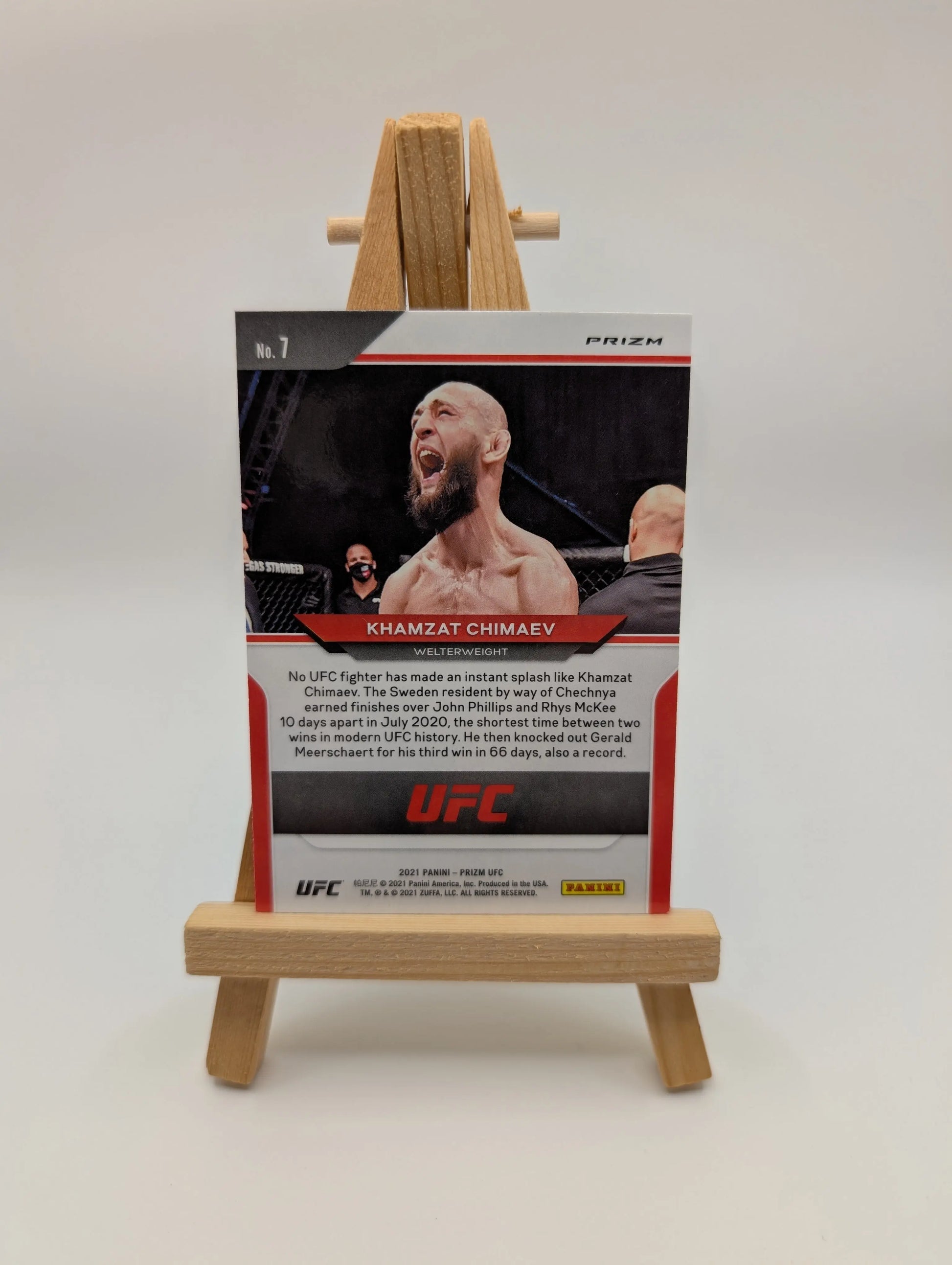2021 Panini Prizm UFC - Khamzat Chimaev #7 Silver Prizm (RC) FRENLY BRICKS - Open 7 Days