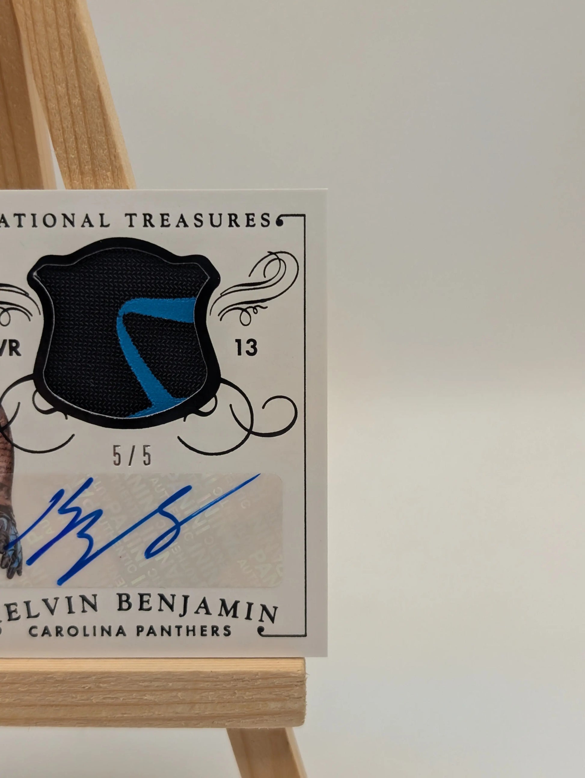 2014 National Treasures Kelvin Benjamin Rookie Patch Auto 5/5 Gloves NFL FRENLY BRICKS - Open 7 Days