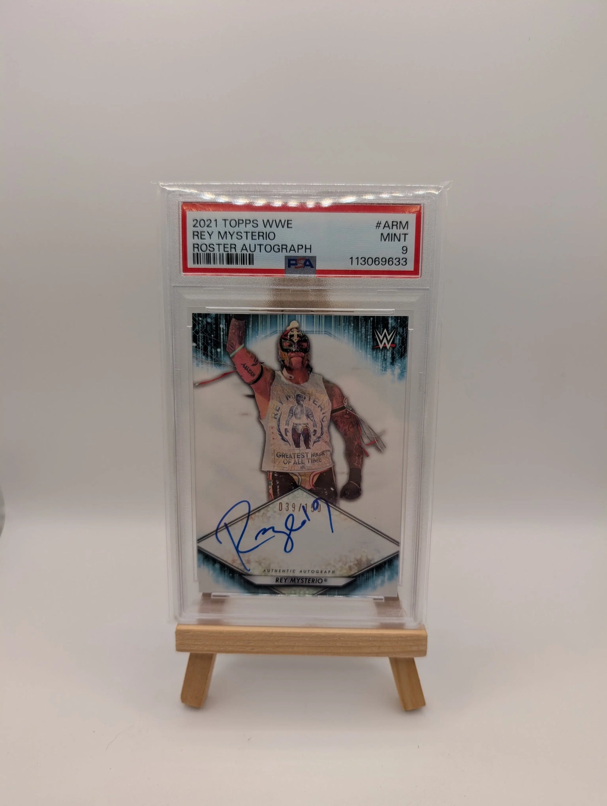 2021 Topps WWE Auto /150 Rey Mysterio #A-RM PSA 9 FRENLY BRICKS - Open 7 Days