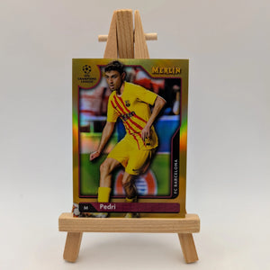 2021-22 Topps Merlin Collection Chrome UCL Gold Refractor /50 Pedri #75 FRENLY BRICKS - Open 7 Days