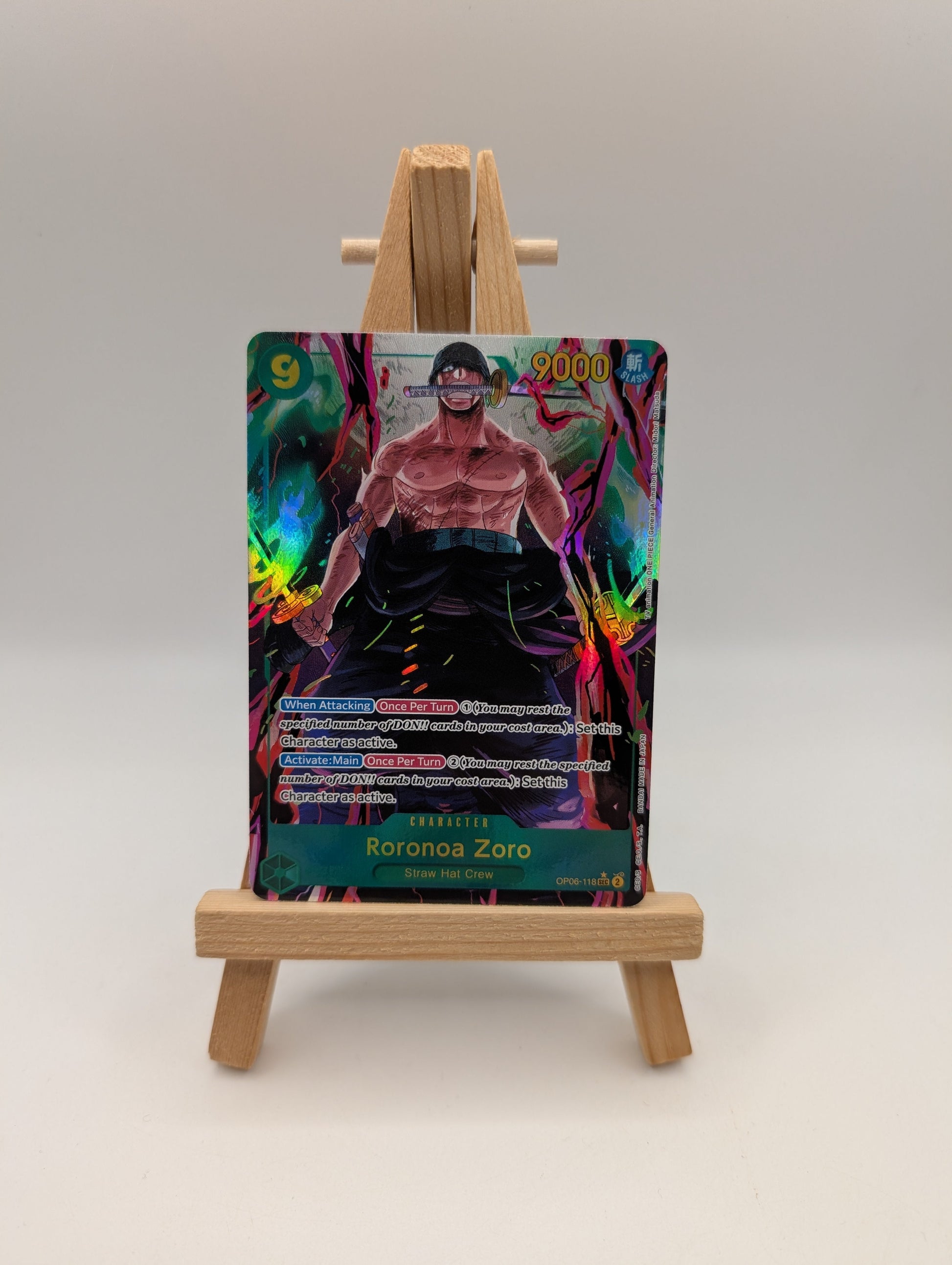 One Piece Wings of the Captain Roronoa Zoro OP06-118 Secret Rare SEC Alt Art FRENLY BRICKS - Open 7 Days