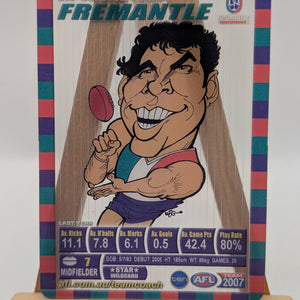 2007 AFL Teamcoach Trading Card Star Wild Card SW6 Brett Peake (Fremantle) FRENLY BRICKS - Open 7 Days