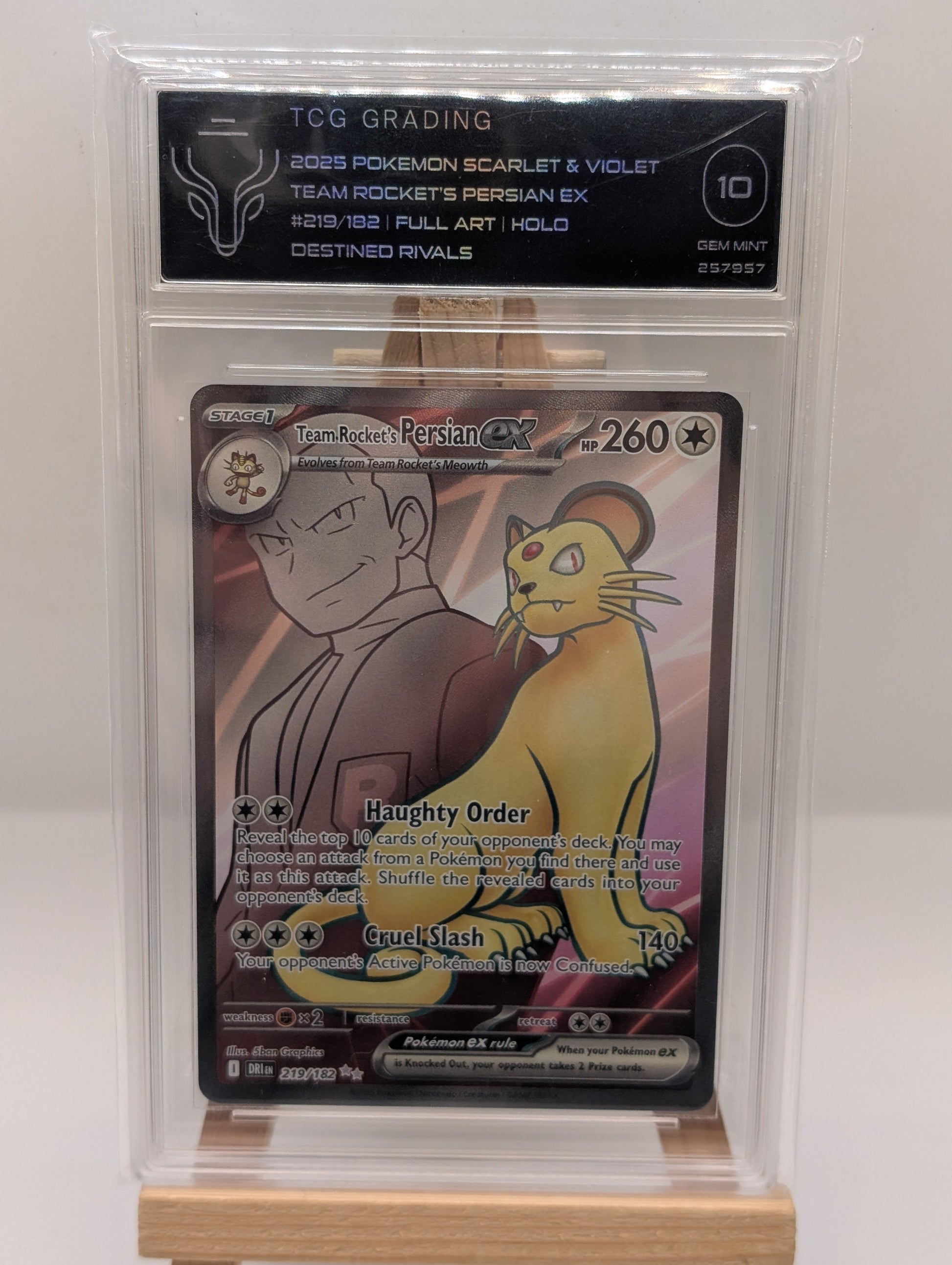 2025 Pokemon Destined Rivals DRI 219 Team Rocket's Persian ex Ultra Rare TCG 10 FRENLY BRICKS - Open 7 Days