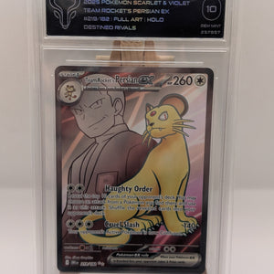 2025 Pokemon Destined Rivals DRI 219 Team Rocket's Persian ex Ultra Rare TCG 10 FRENLY BRICKS - Open 7 Days
