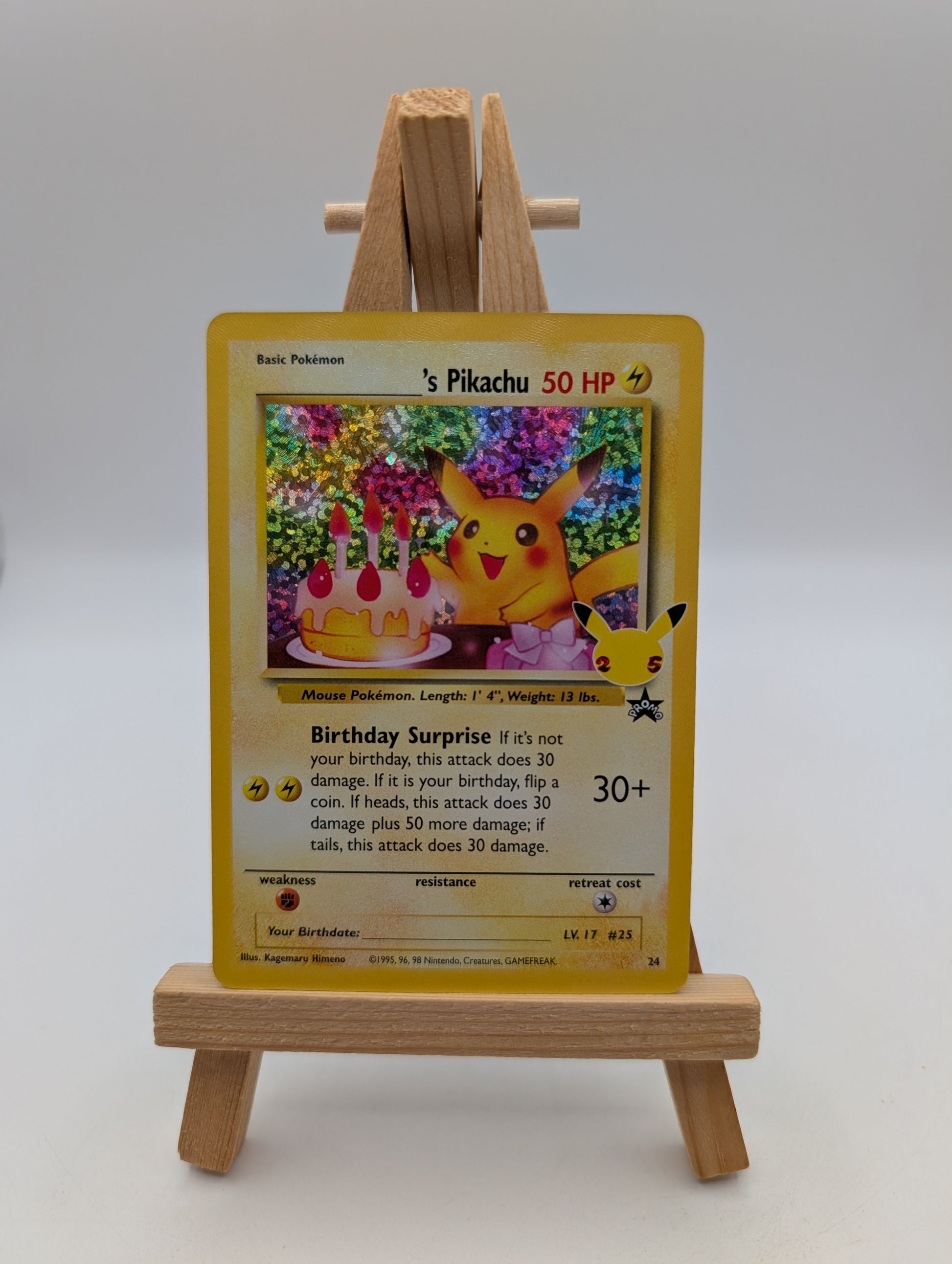 Pokemon Card Birthday Pikachu #24 Celebrations Classic Collection 25th Promo FRENLY BRICKS - Open 7 Days