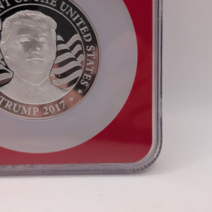 Equatorial Guinea 2017 Silver 1,000 Francos Donald Trump Inaugural Releases NGC Proof-70 UC (Red Frame Holder FRENLY BRICKS - Open 7 Days